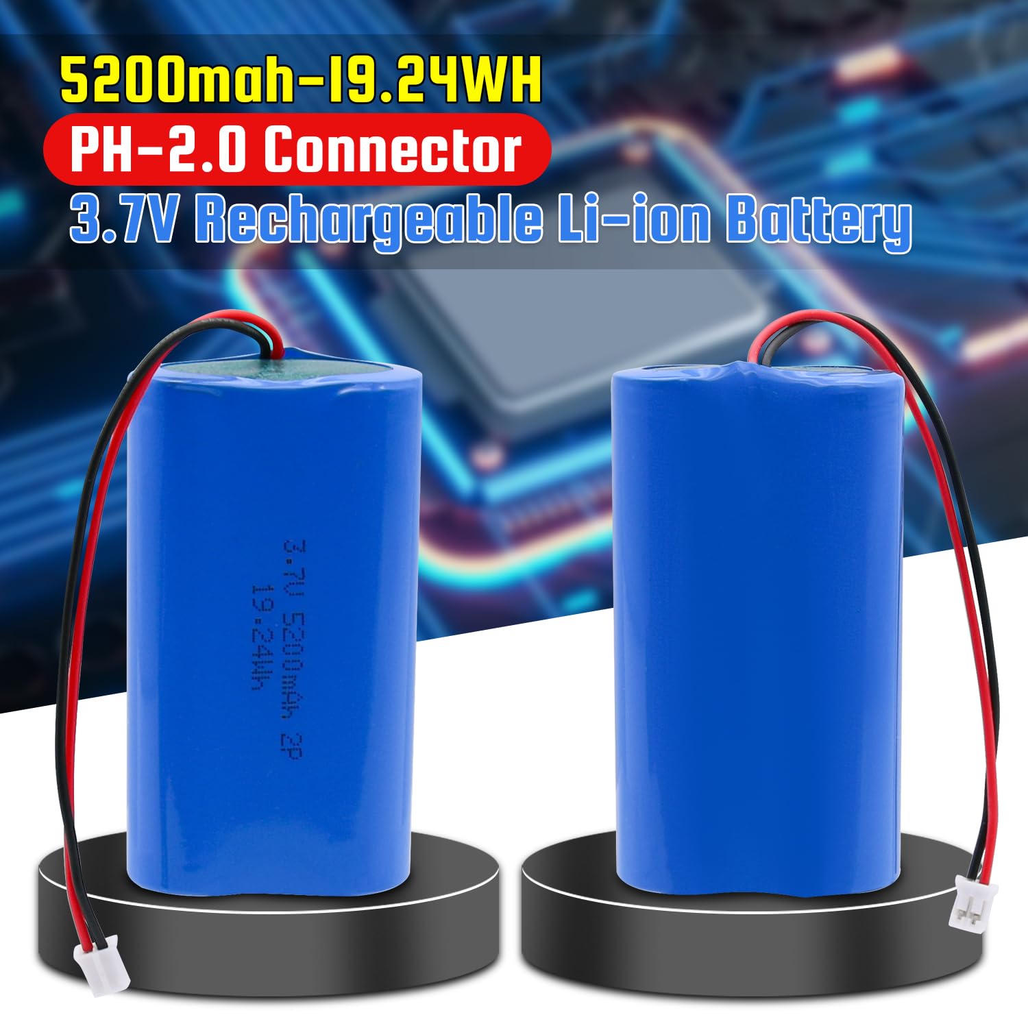 Batteries rechargeables Li-ion YDL 3.7V 4400mAh Batteries de remplacement pour l'électronique, les jouets, l'éclairage, l'équipement