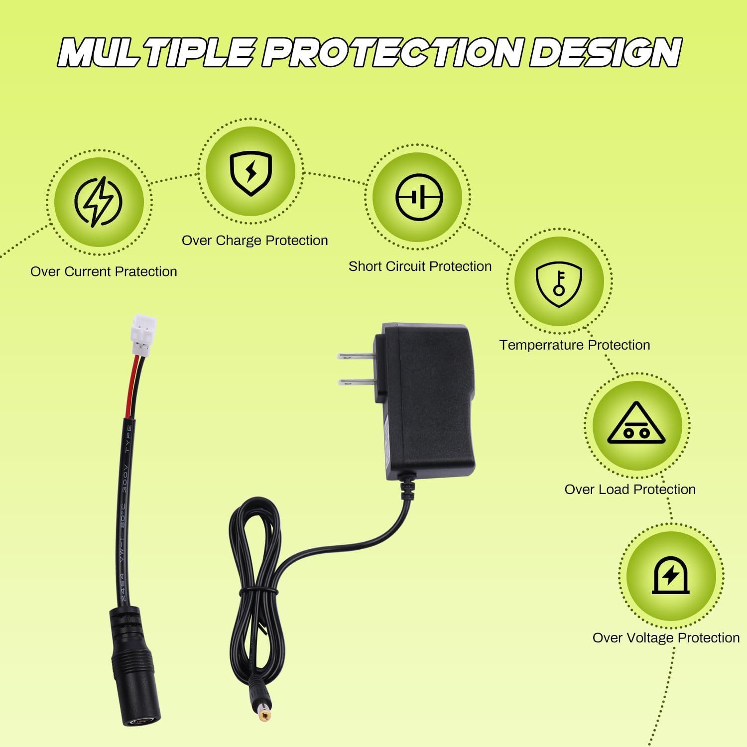 PH2 2पिन चार्जर 4.2V चार्जर | अमेरिकी मानक