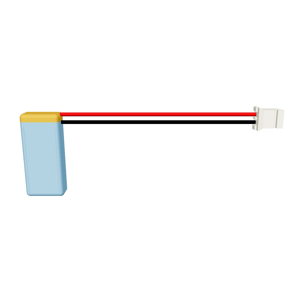 YDL 501020 70mAh 3.7V LiPo battery 3D model, 5x10x22mm