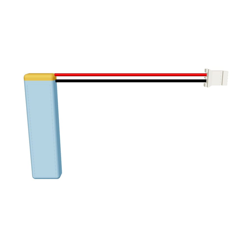 YDL 501035 150mAh 3.7V LiPo battery 3D model, 5x10x37mm