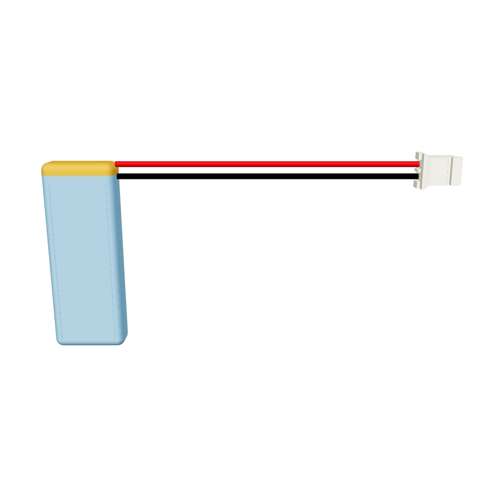 YDL 501230 150mAh 3.7V LiPo battery 3D model, 5x12x32mm