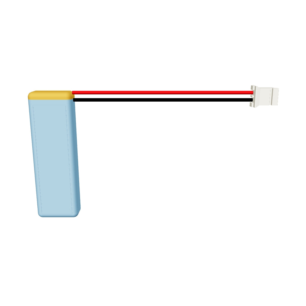YDL 601235 200mAh 3.7V LiPo battery 3D model, 6x12x37mm