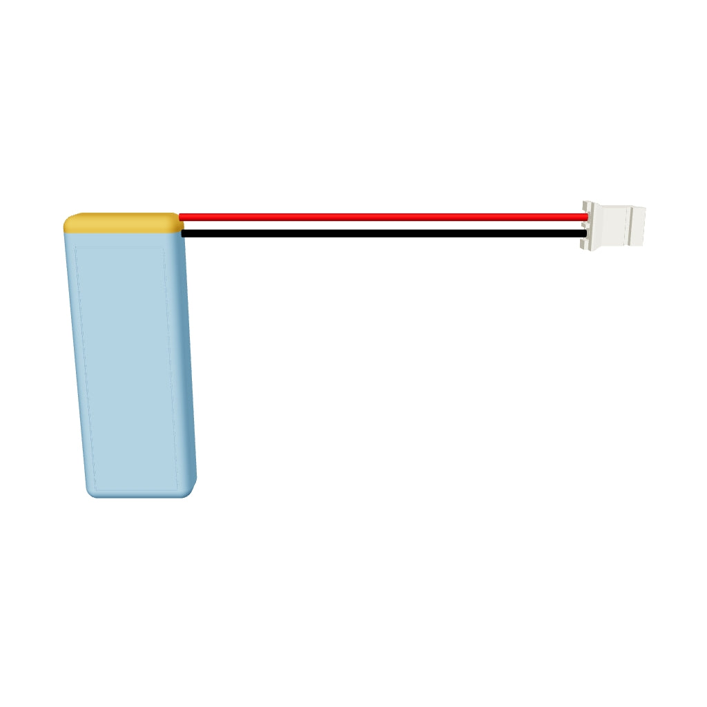 YDL 601435 280mAh 3.7V LiPo battery 3D model, 6x14x37mm