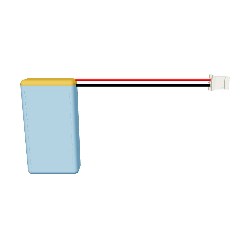 YDL 802035 500mAh 3.7V LiPo battery 3D model, 8x20x37mm