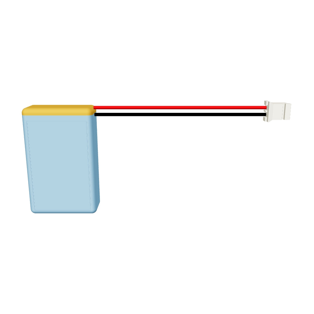 YDL 902030 500mAh 3.7V LiPo battery 3D model, 9x20x32mm