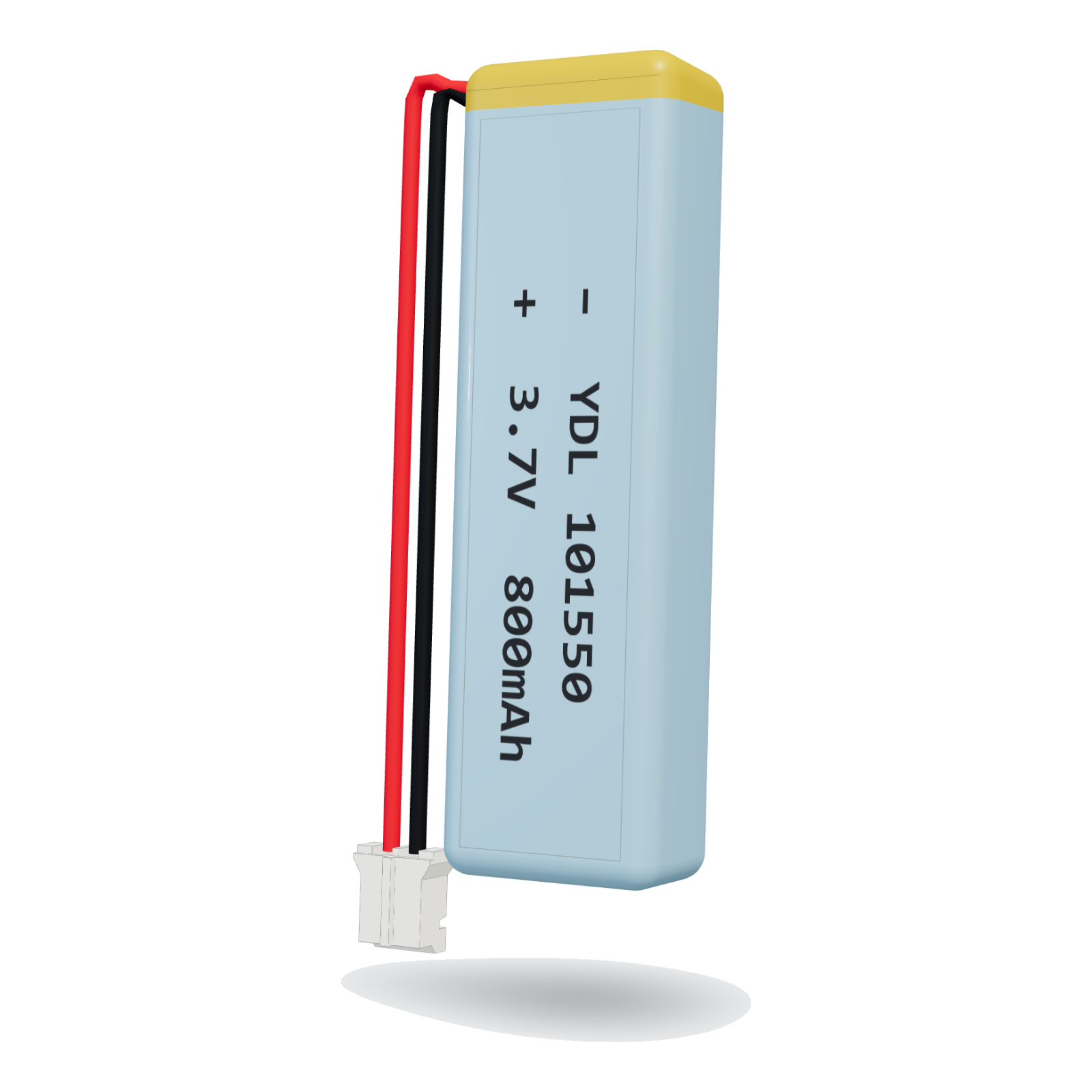 YDL 101550 800mAh 3.7V lithium polymer battery, 10x15x52mm, PH2.0 connector