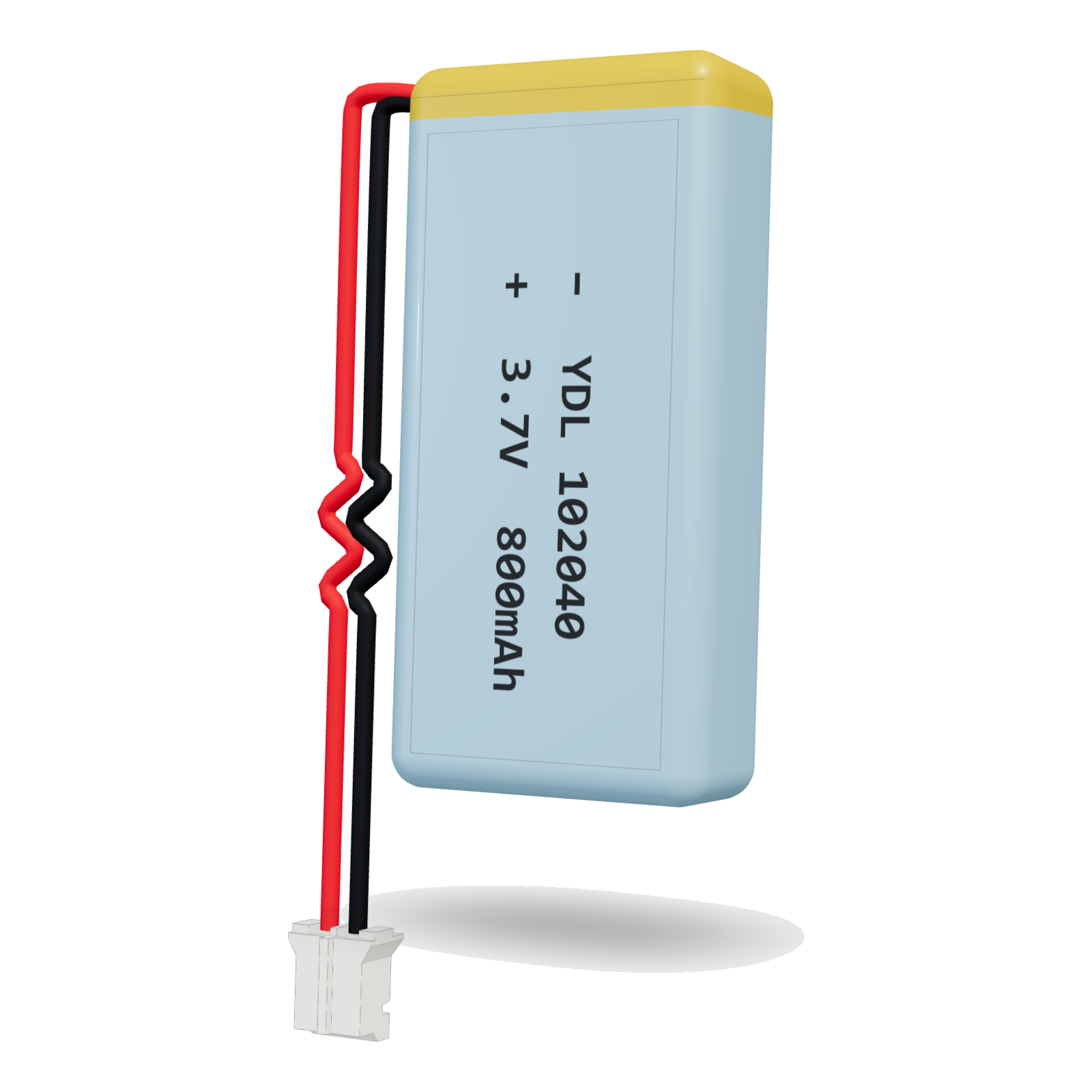 YDL 102040 800mAh 3.7V lithium polymer battery, 10x20x42mm, PH2.0 connector