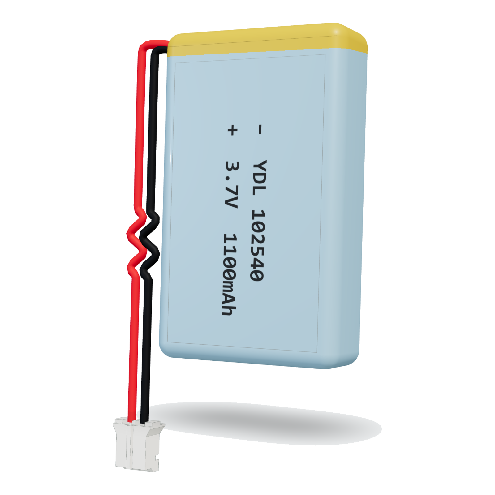 YDL 102540 1100mAh 3.7V lithium polymer battery, 10x25x42mm, PH2.0 connector
