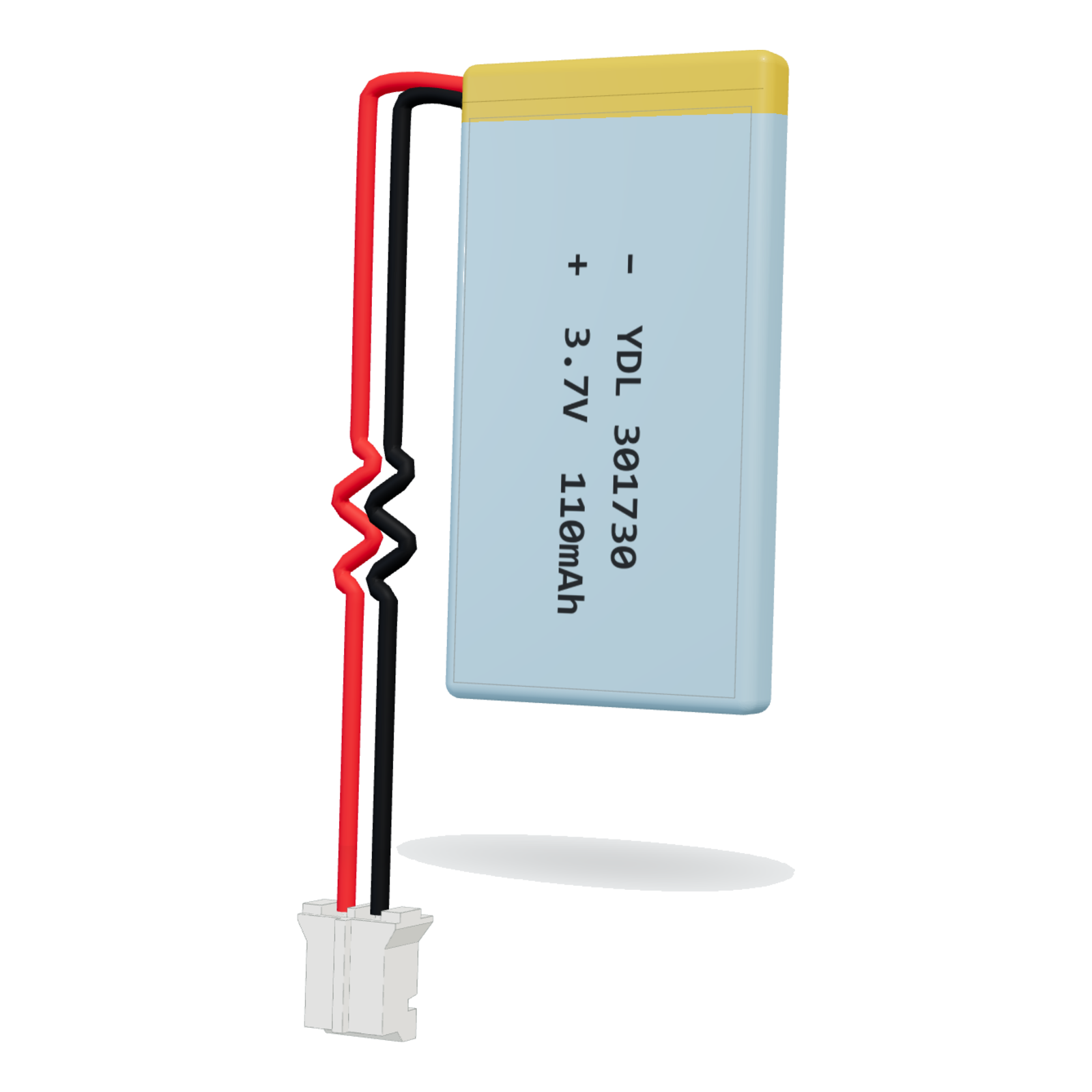 YDL 301730 110mAh 3.7V lithium polymer battery, 3x17x32mm, PH2.0 connector
