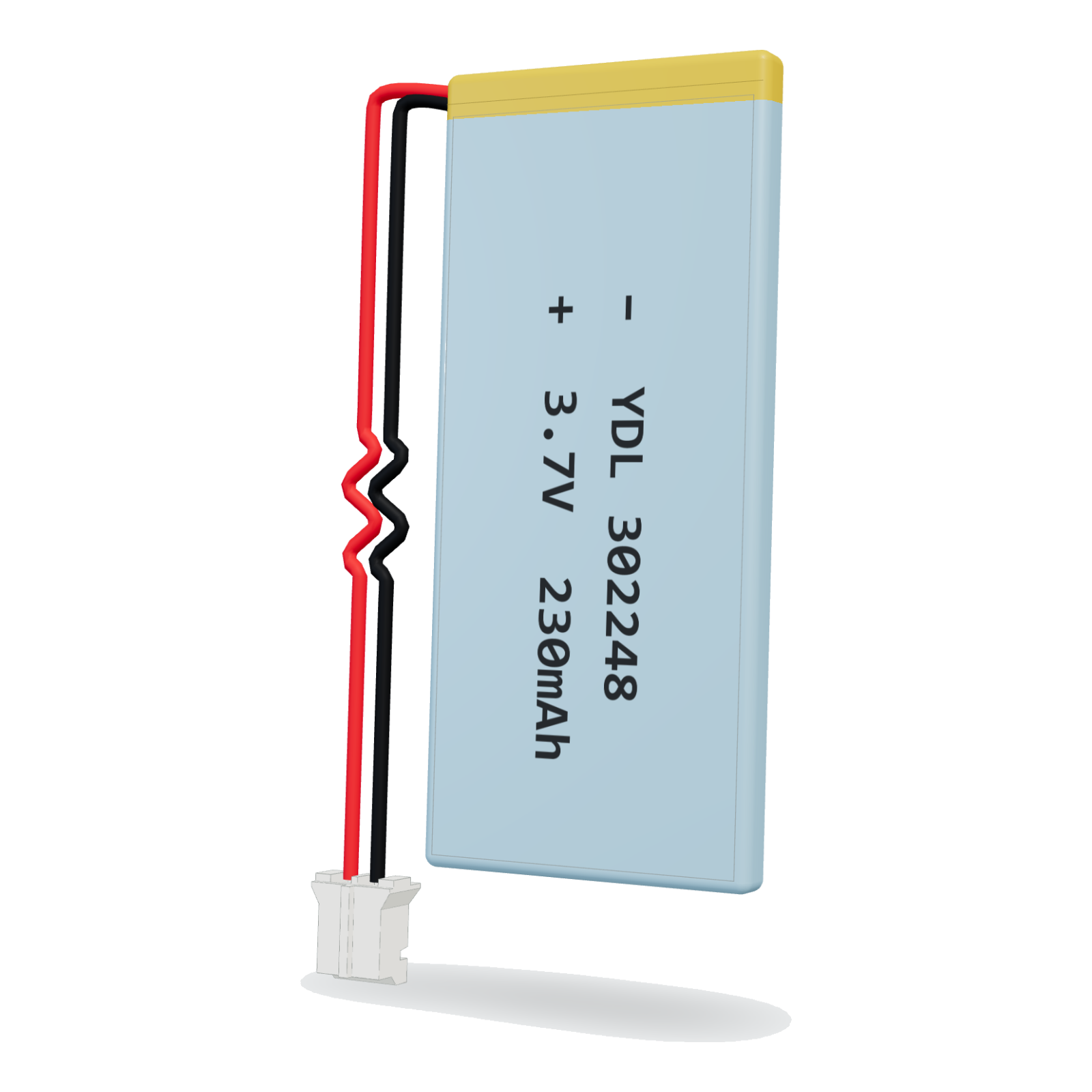 YDL 302248 230mAh 3.7V lithium polymer battery, 3x22x50mm, PH2.0 connector