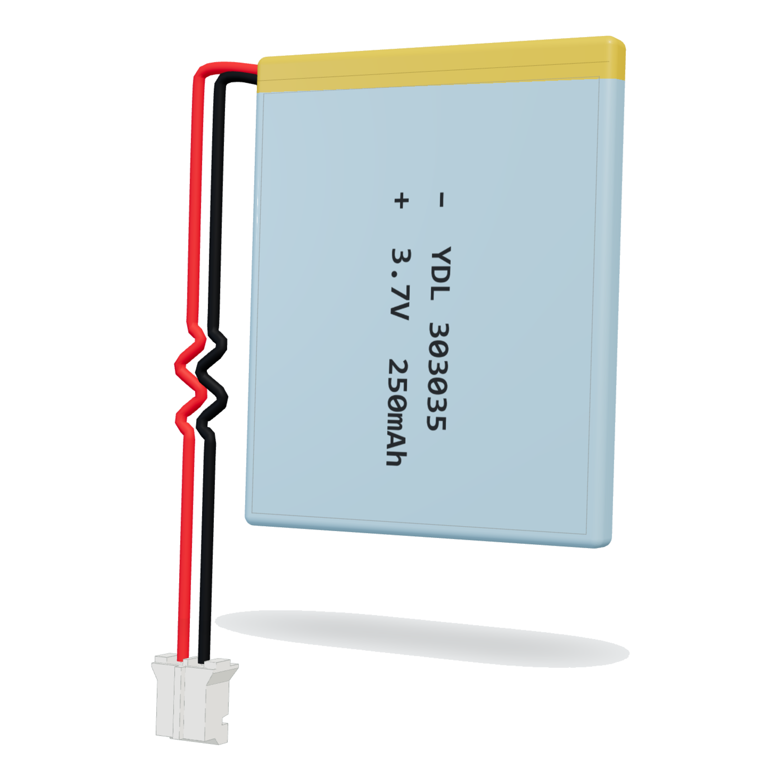 YDL 303035 250mAh 3.7V lithium polymer battery, 3x30x37mm, PH2.0 connector