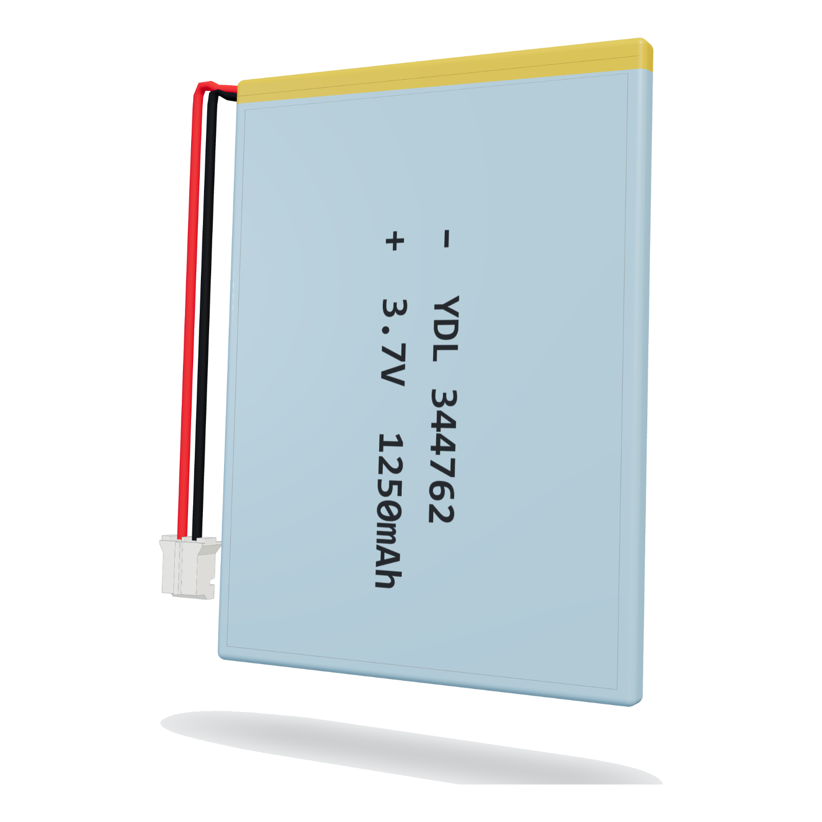 YDL 344762 1250mAh 3.7V lithium polymer battery, 3.4x47x64mm, PH2.0 connector