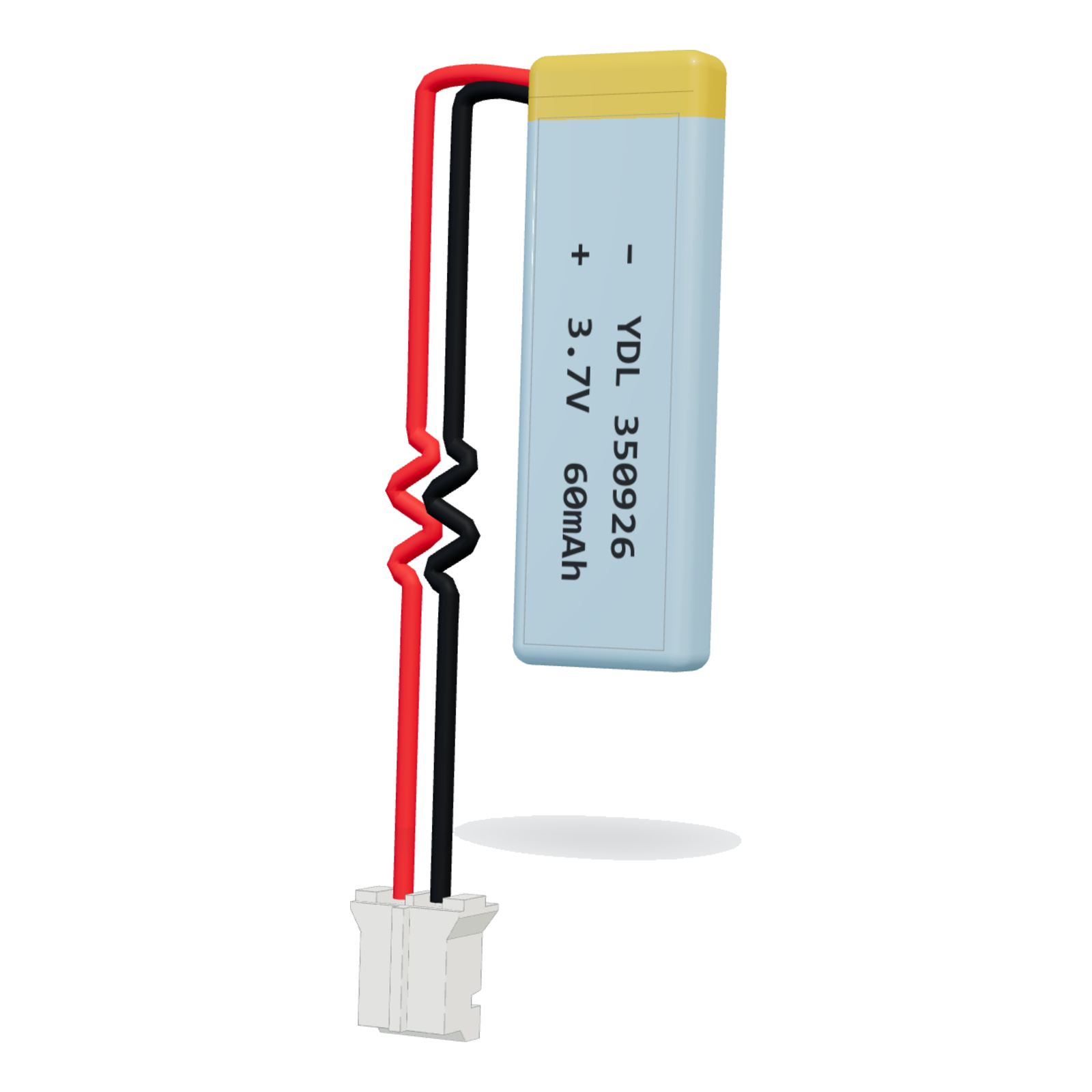 YDL 350926 60mAh 3.7V lithium polymer battery, 3.5x9x28mm, PH2.0 connector