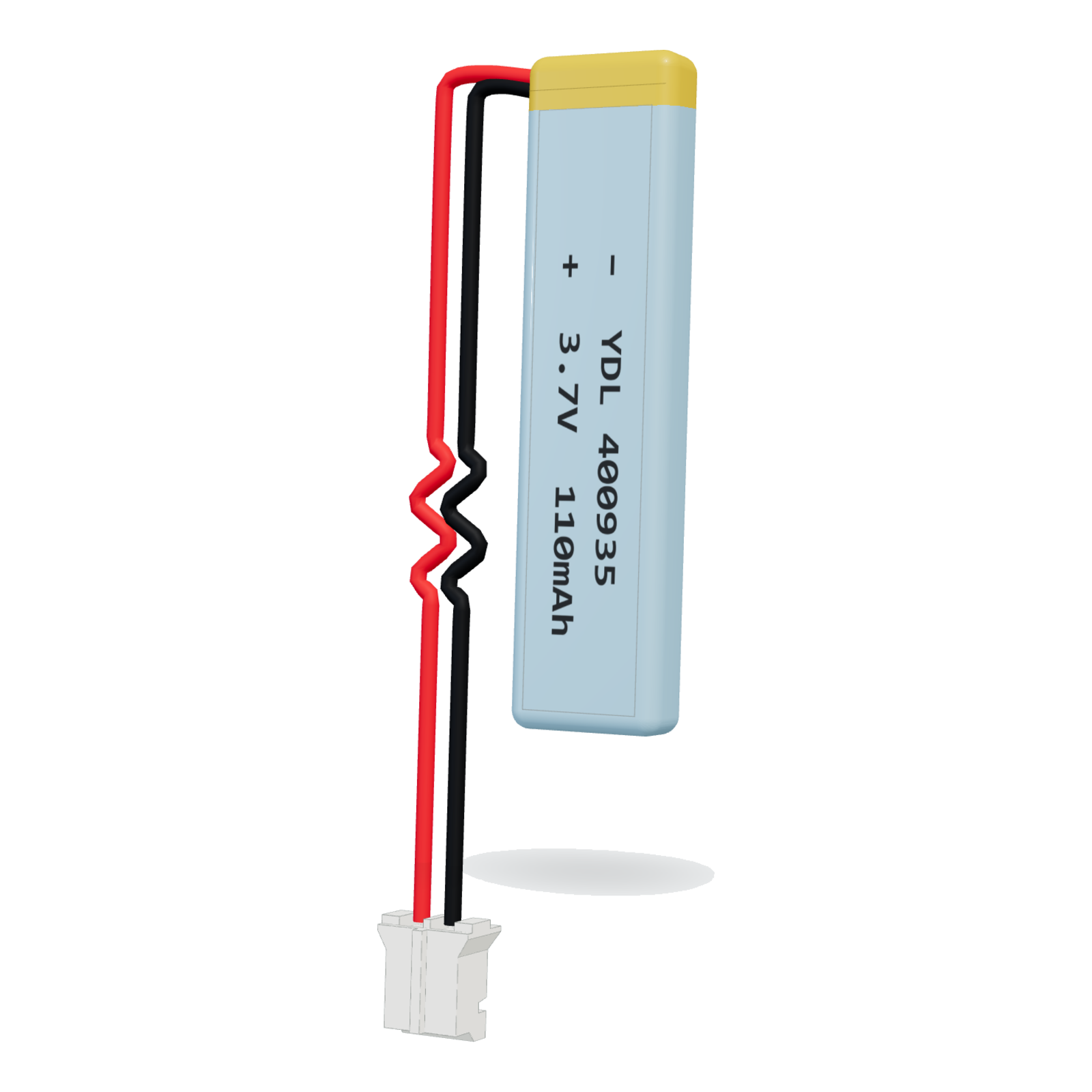 YDL 400935 110mAh 3.7V lithium polymer battery, 4x9x37mm, PH2.0 connector