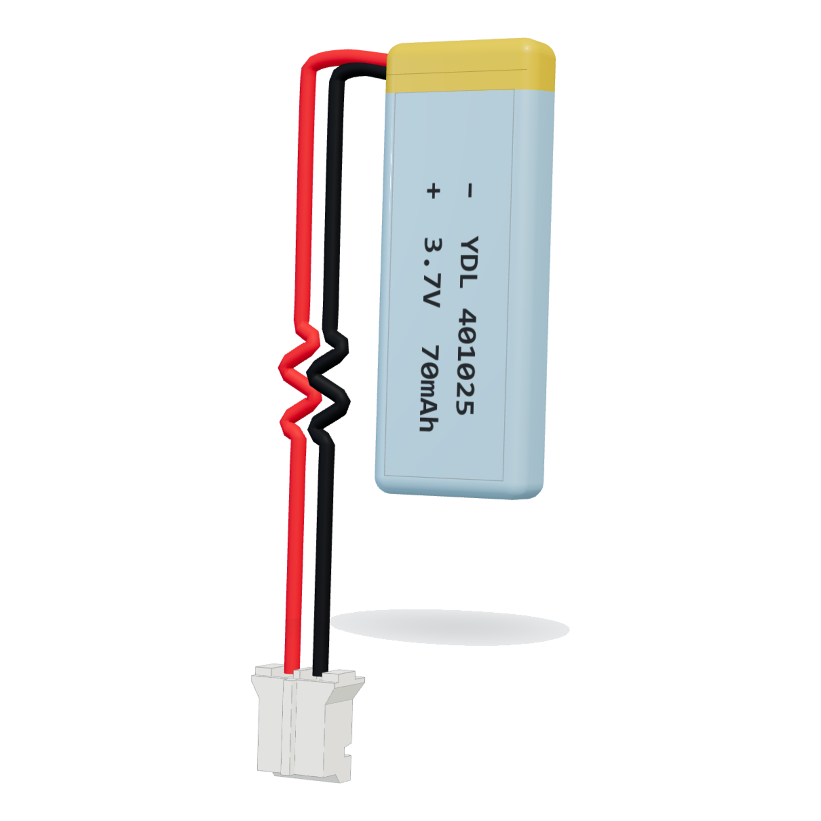 YDL 401025 70mAh 3.7V lithium polymer battery, 4x10x27mm, PH2.0 connector