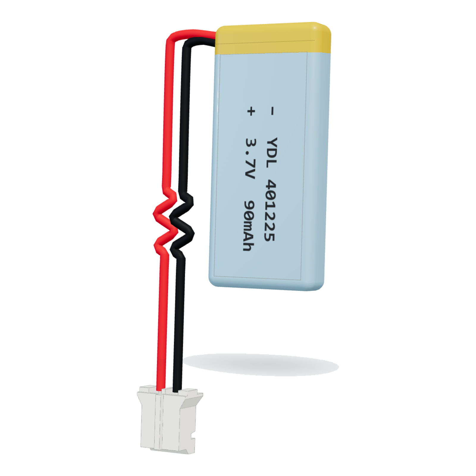 YDL 401225 90mAh 3.7V lithium polymer battery, 4x12x27mm, PH2.0 connector