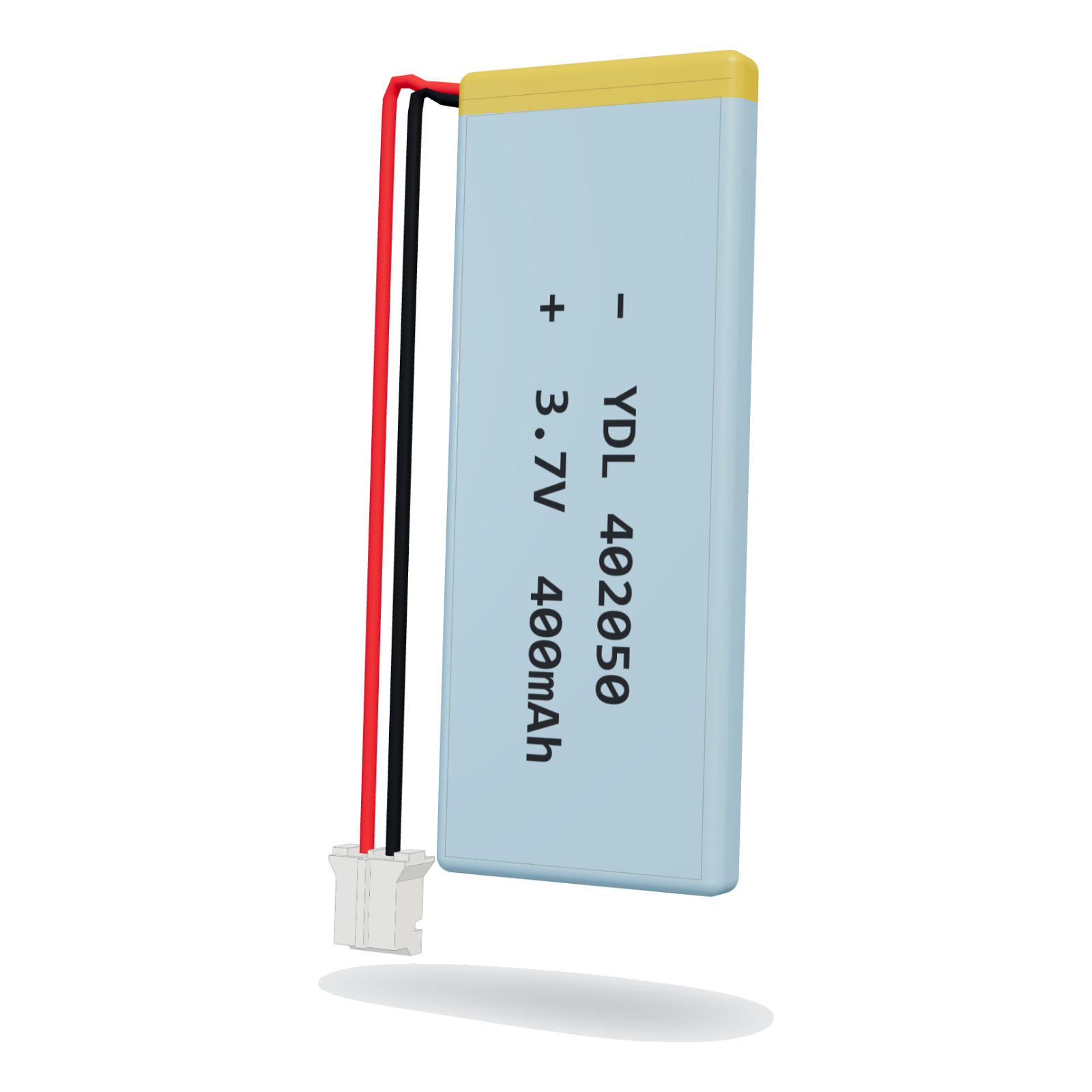 YDL 402050 400mAh 3.7V lithium polymer battery, 4x20x52mm, PH2.0 connector