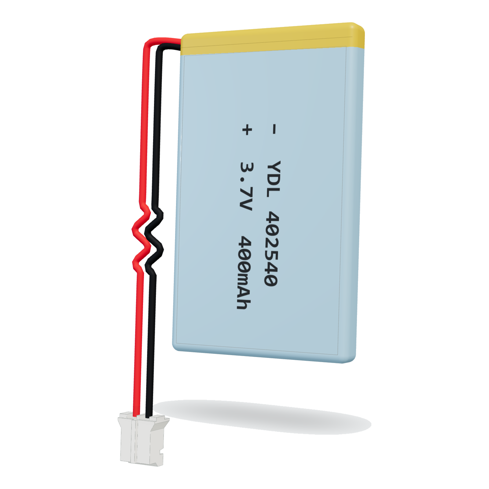 YDL 402540 400mAh 3.7V lithium polymer battery, 4x25x42mm, PH2.0 connector