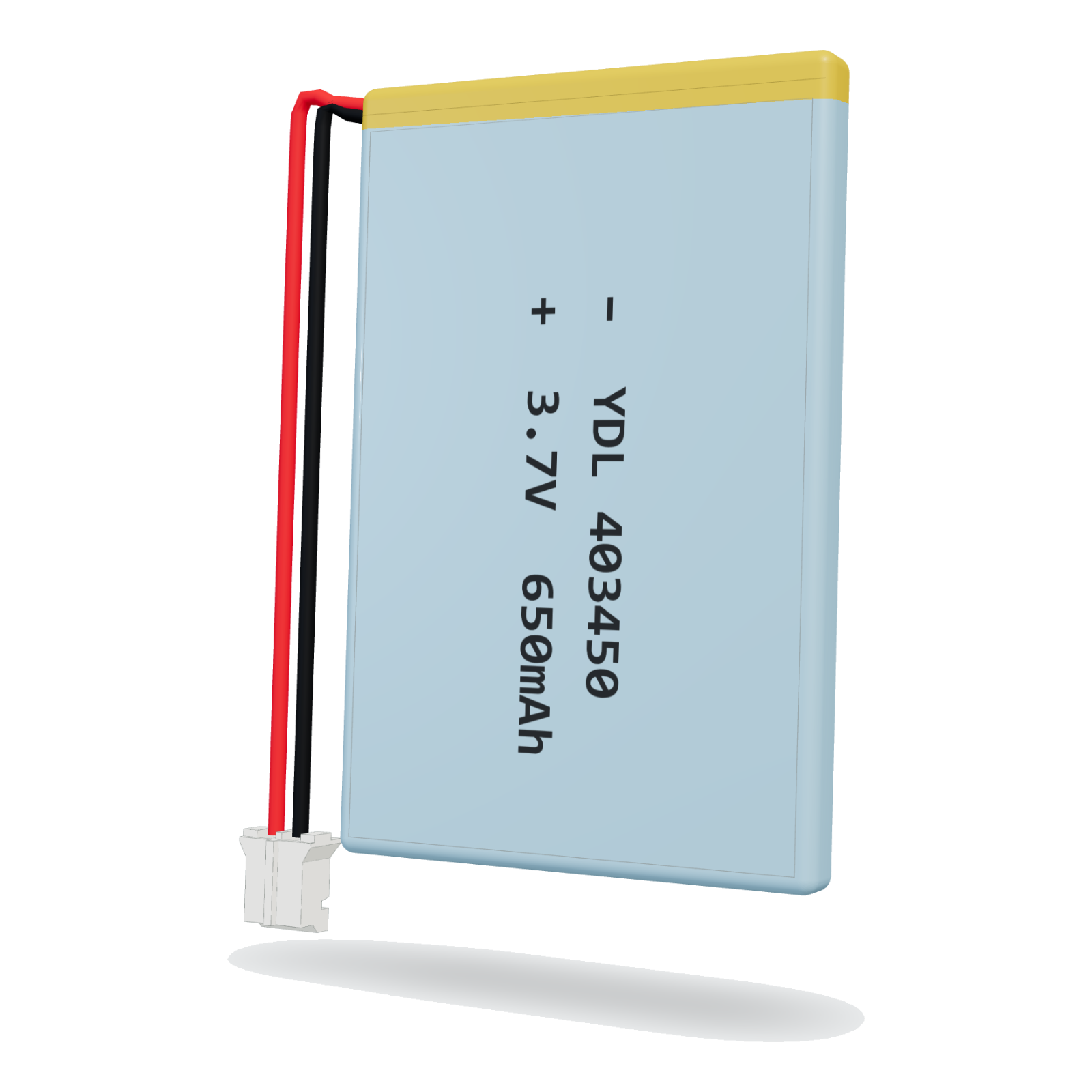 YDL 403450 650mAh 3.7V lithium polymer battery, 4x34x52mm, PH2.0 connector