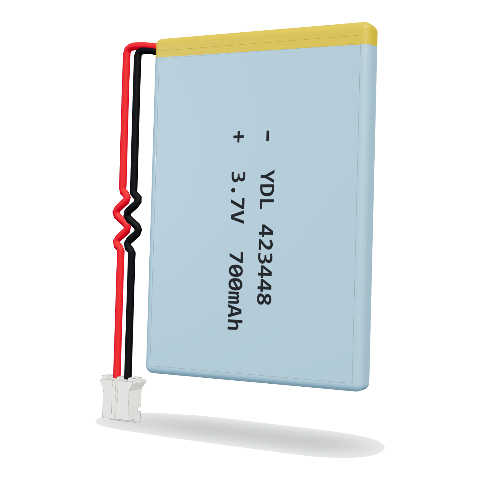 YDL 423448 700mAh 3.7V lithium polymer battery, 4.2x34x50mm, PH2.0 connector