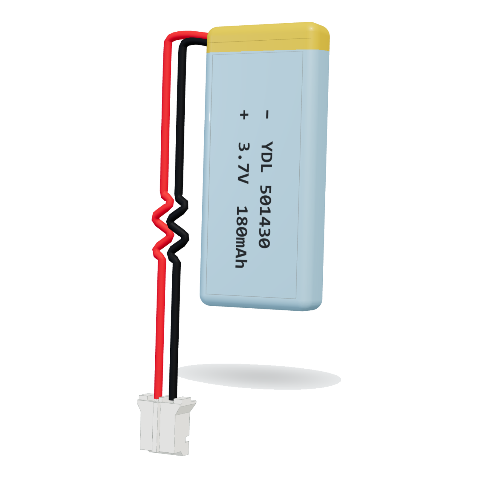 YDL 501430 180mAh 3.7V lithium polymer battery, 5x14x32mm, PH2.0 connector