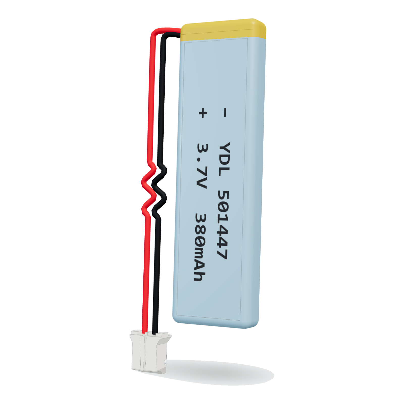YDL 501447 380mAh 3.7V lithium polymer battery, 5x14x49mm, PH2.0 connector