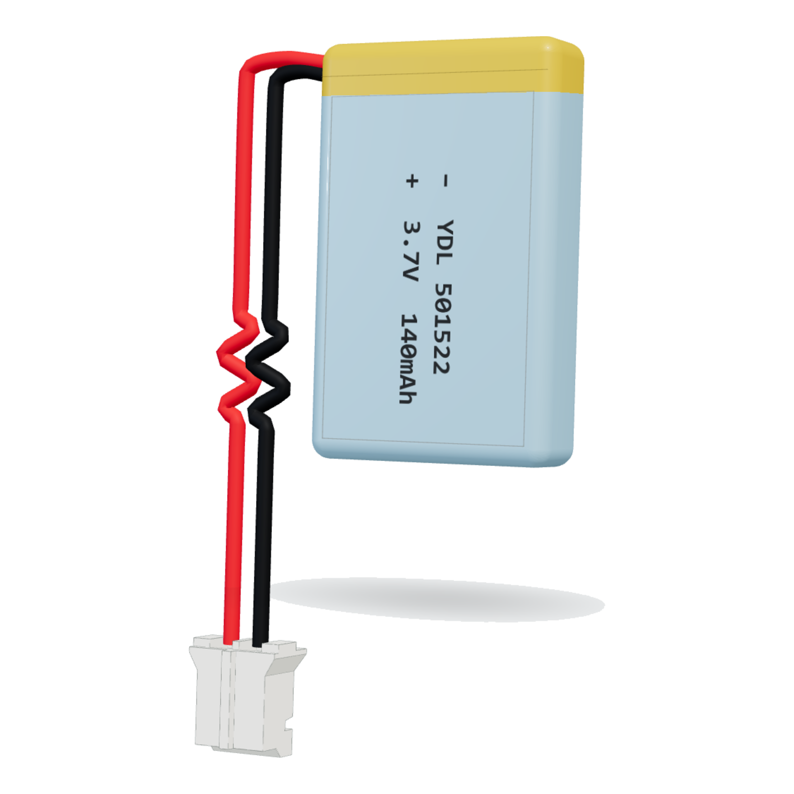 YDL 501522 140mAh 3.7V lithium polymer battery, 5x15x24mm, PH2.0 connector