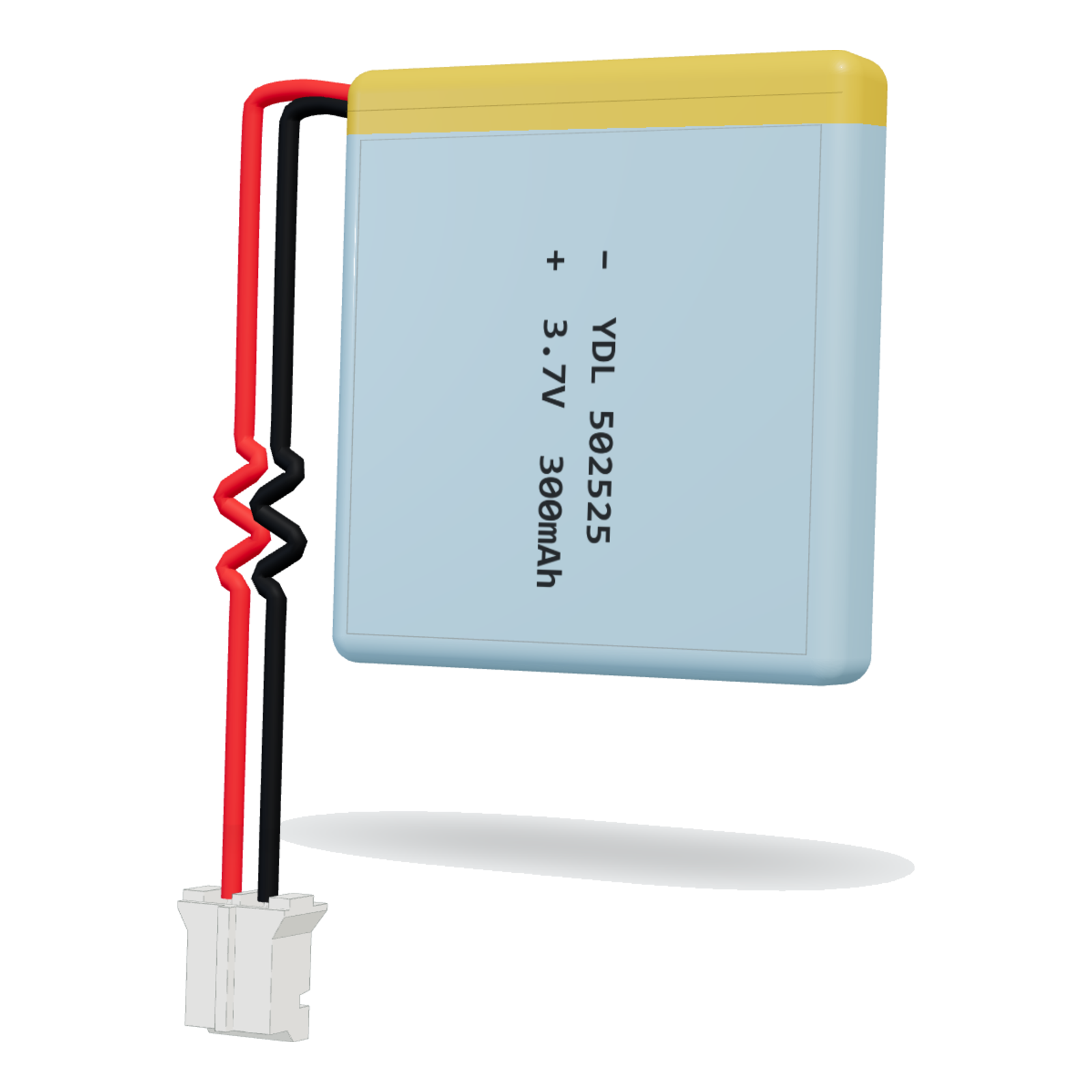 YDL 502525 300mAh 3.7V lithium polymer battery, 5x25x27mm, PH2.0 connector
