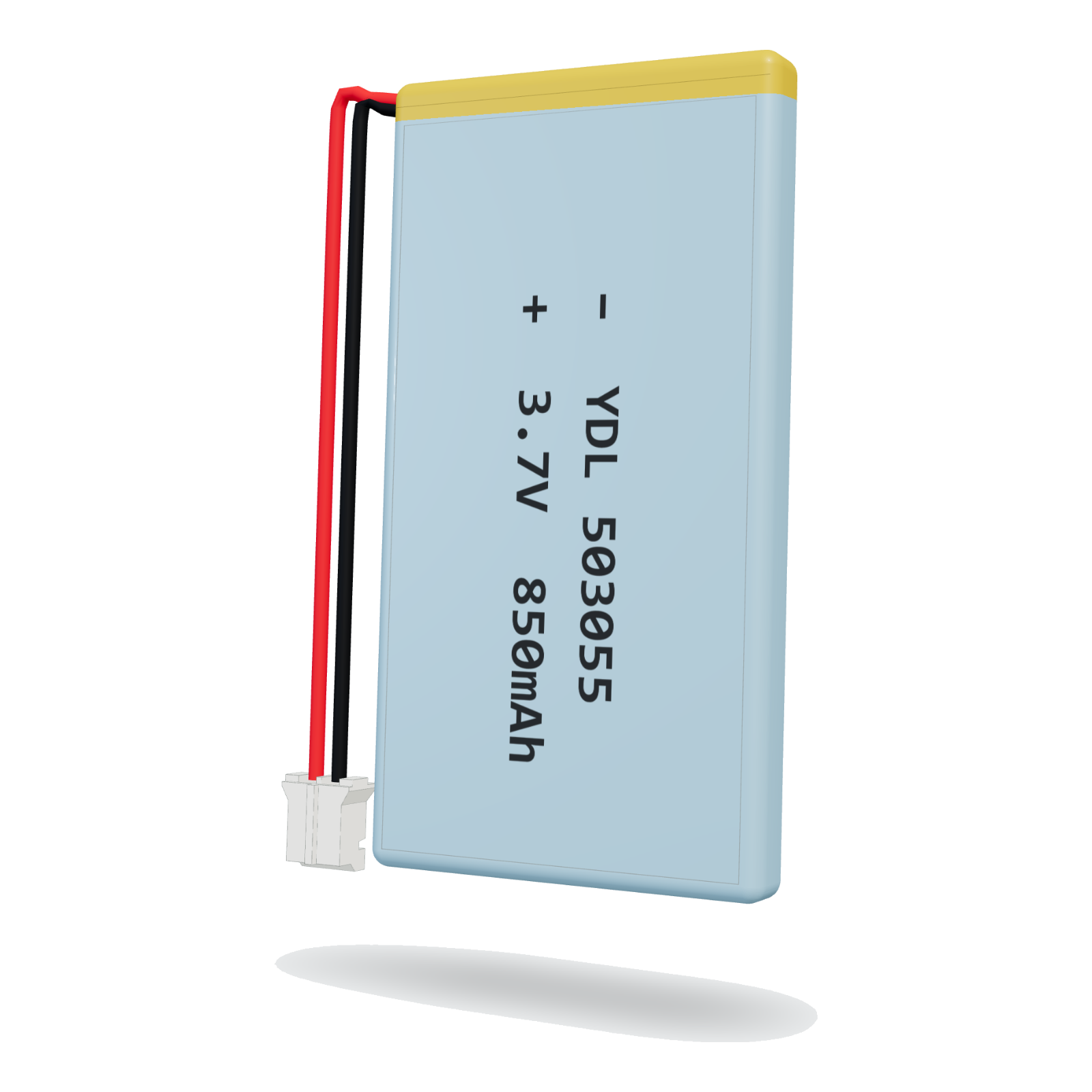 YDL 503055 850mAh 3.7V lithium polymer battery, 5x30x57mm, PH2.0 connector