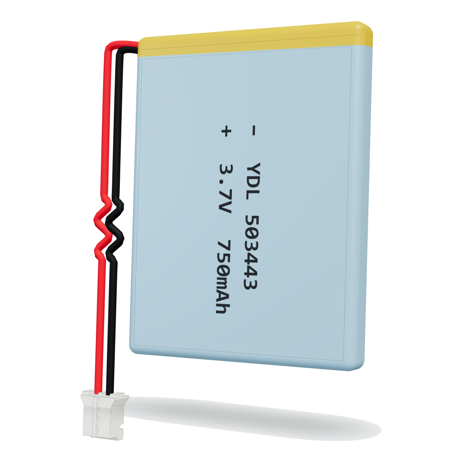 YDL 503443 750mAh 3.7V lithium polymer battery, 5x34x45mm, PH2.0 connector