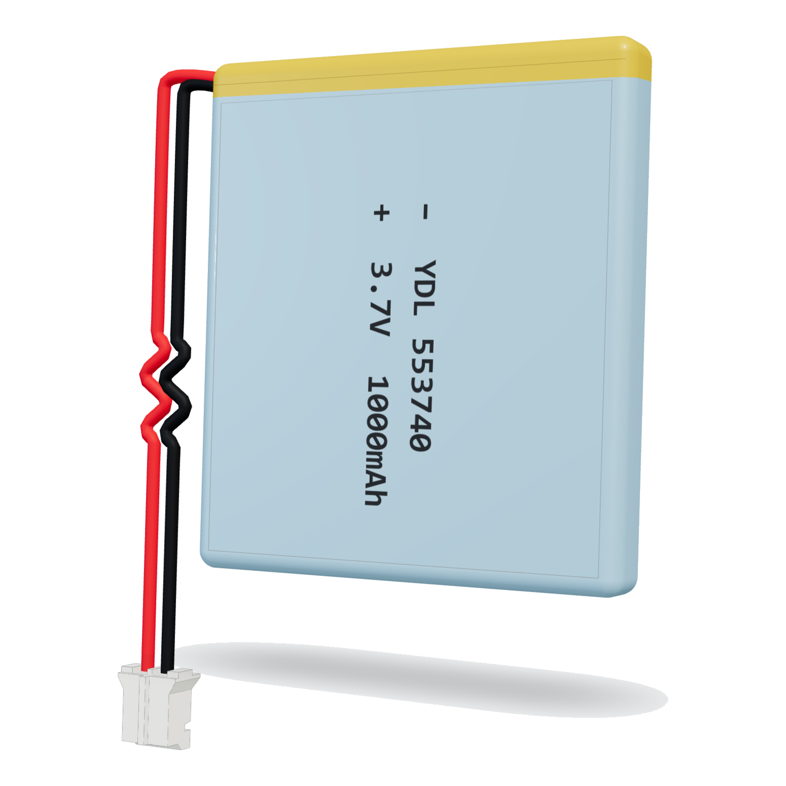 YDL 553740 1000mAh 3.7V lithium polymer battery, 5.5x37x42mm, PH2.0 connector