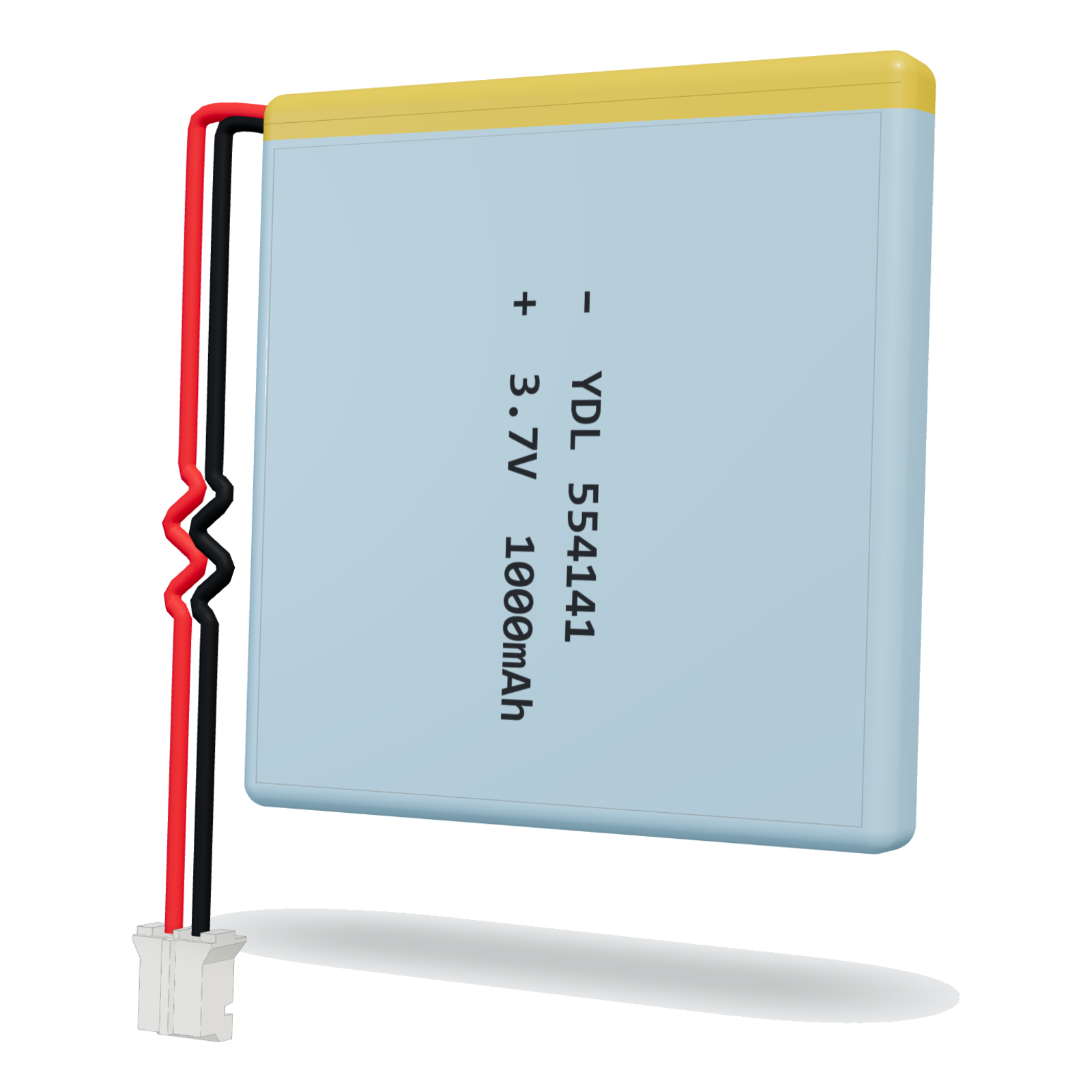 YDL 554141 1000mAh 3.7V lithium polymer battery, 5.5x41x43mm, PH2.0 connector