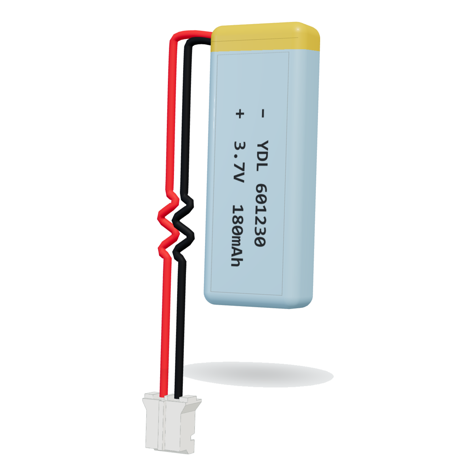 YDL 601230 180mAh 3.7V lithium polymer battery, 6x12x32mm, PH2.0 connector