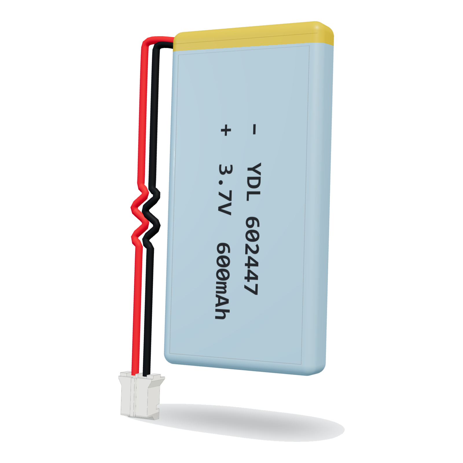 YDL 602447 600mAh 3.7V lithium polymer battery, 6x24x49mm, PH2.0 connector