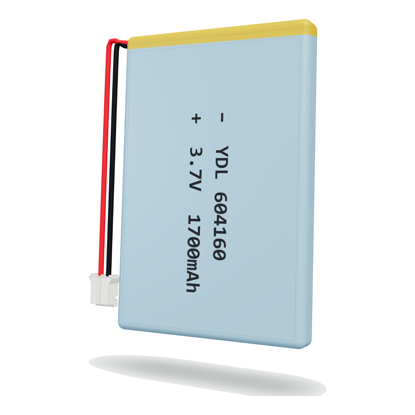 YDL 604160 1700mAh 3.7V lithium polymer battery, 6x41x62mm, PH2.0 connector