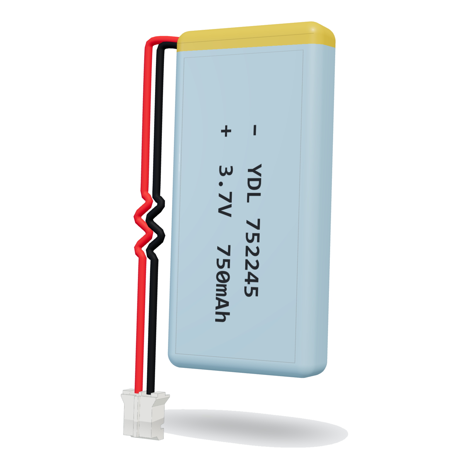 YDL 752245 750mAh 3.7V lithium polymer battery, 7.5x22x47mm, PH2.0 connector