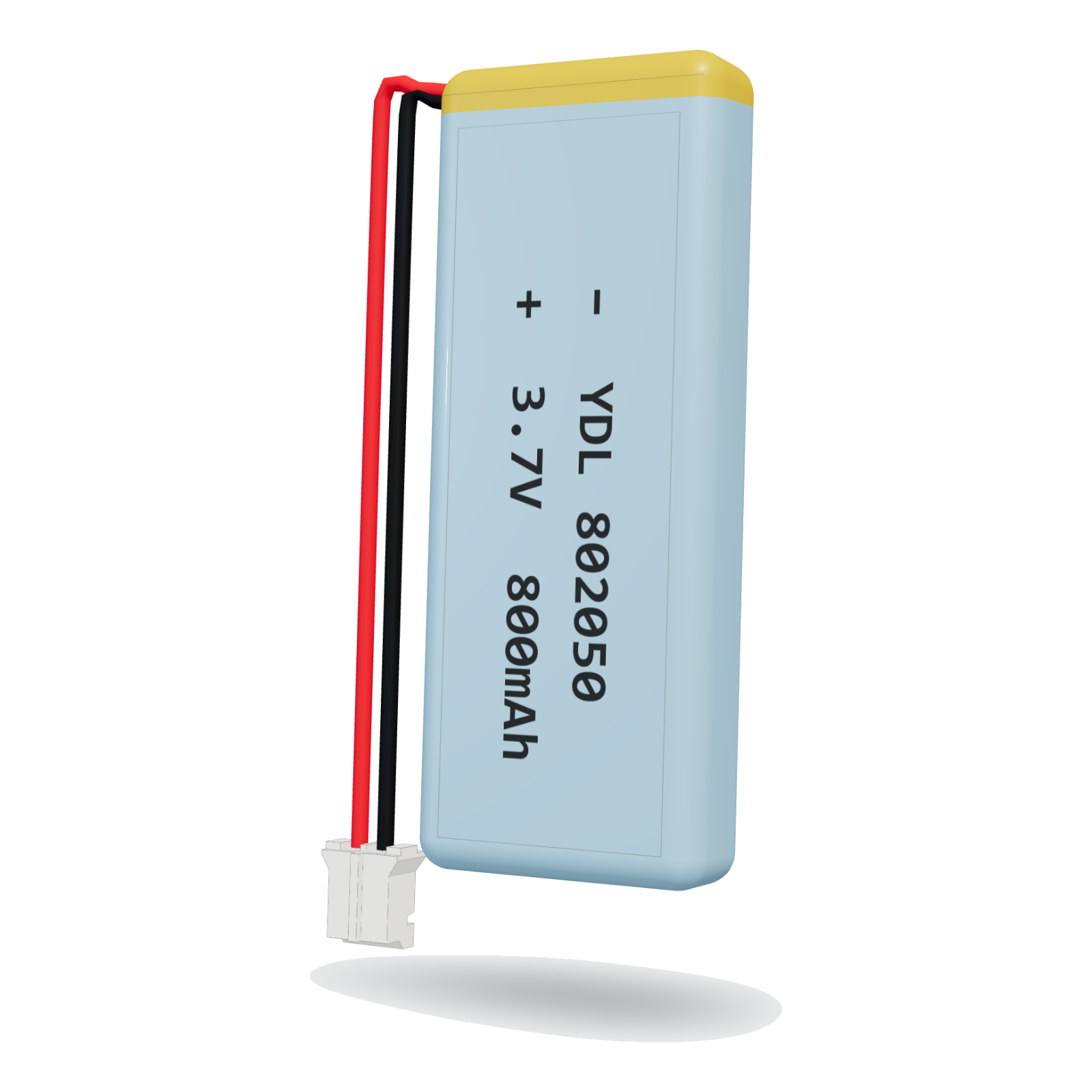 YDL 802050 800mAh 3.7V lithium polymer battery, 8x20x52mm, PH2.0 connector