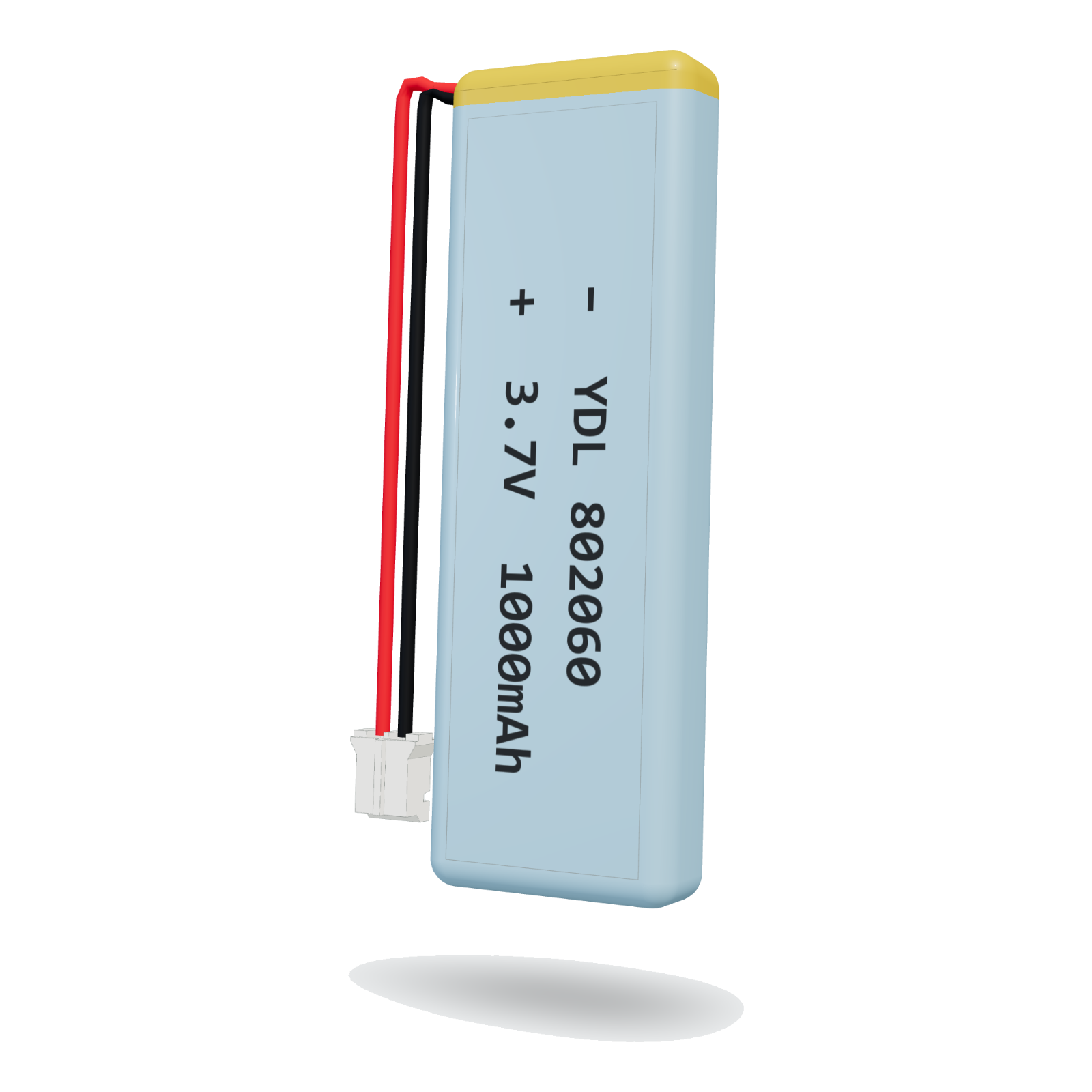 YDL 802060 1000mAh 3.7V lithium polymer battery, 8x20x62mm, PH2.0 connector