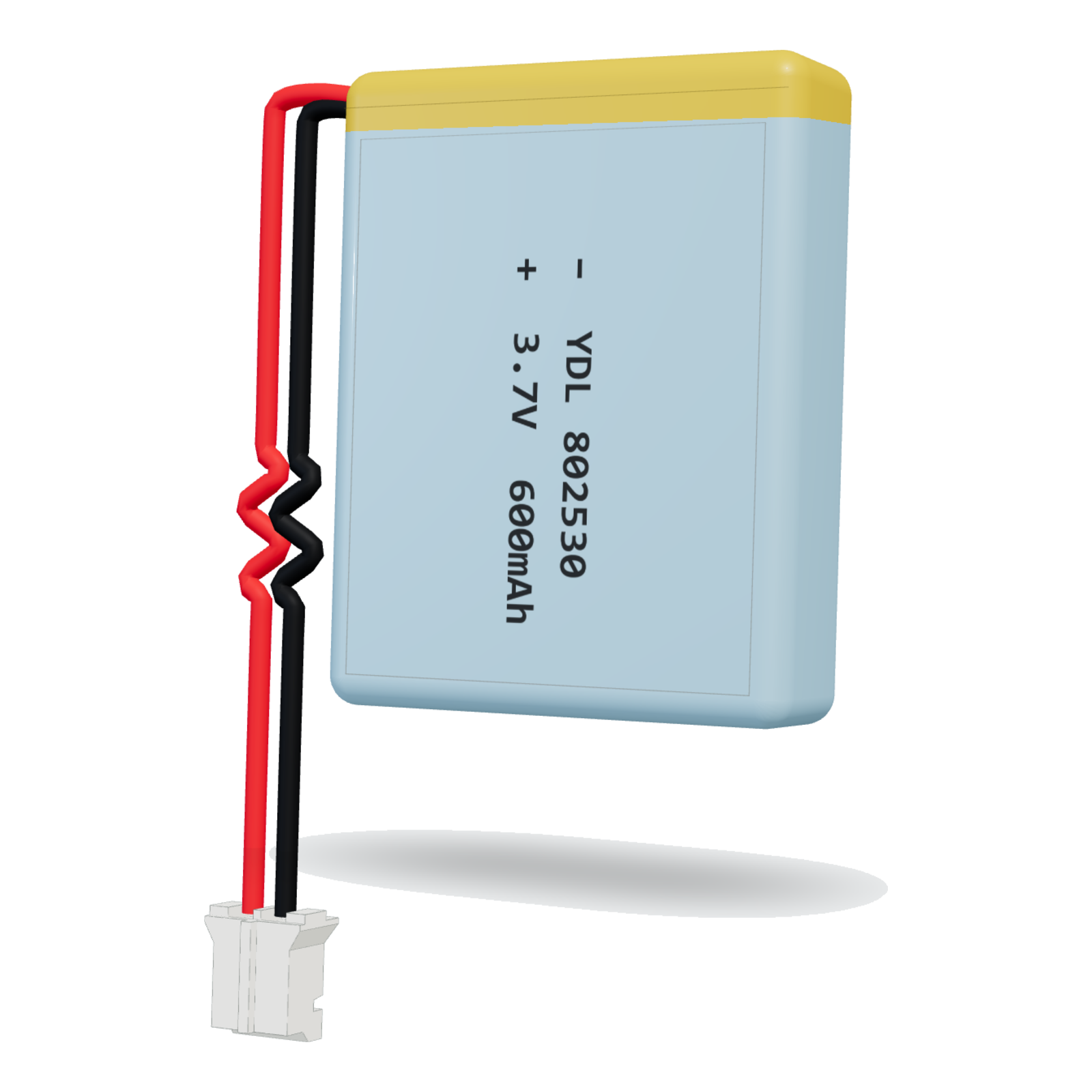 YDL 802530 600mAh 3.7V lithium polymer battery, 8x25x32mm, PH2.0 connector