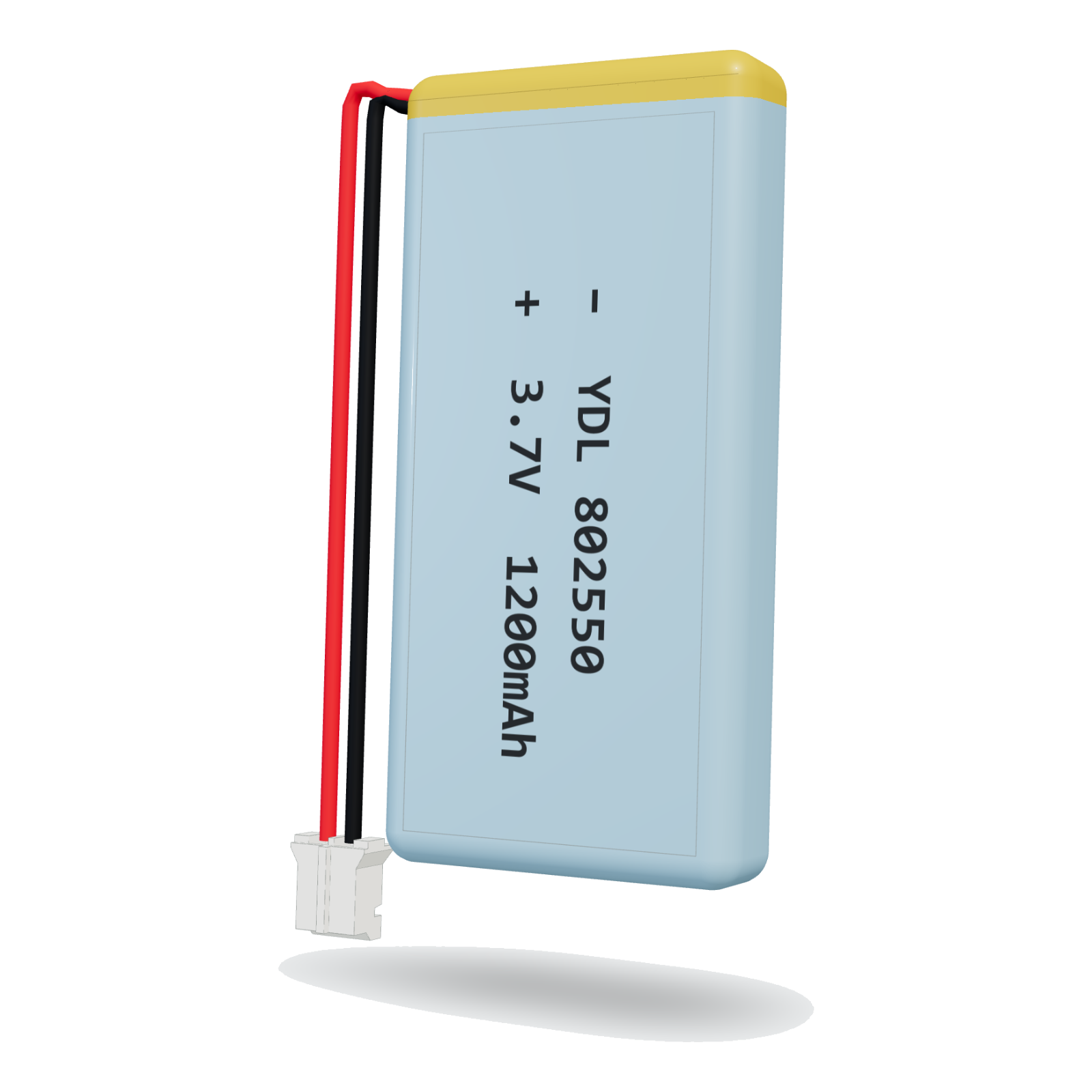 YDL 802550 1200mAh 3.7V lithium polymer battery, 8x25x52mm, PH2.0 connector