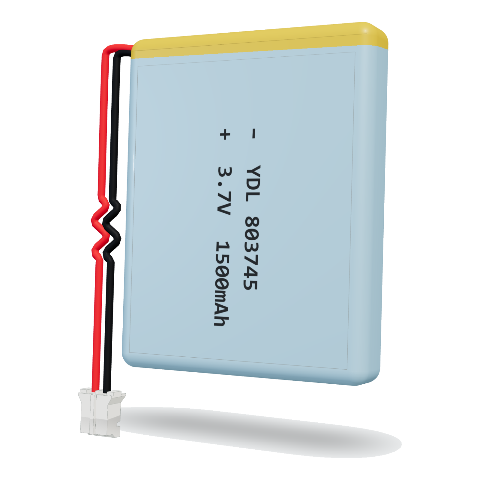 YDL 803745 1500mAh 3.7V lithium polymer battery, 8x37x47mm, PH2.0 connector
