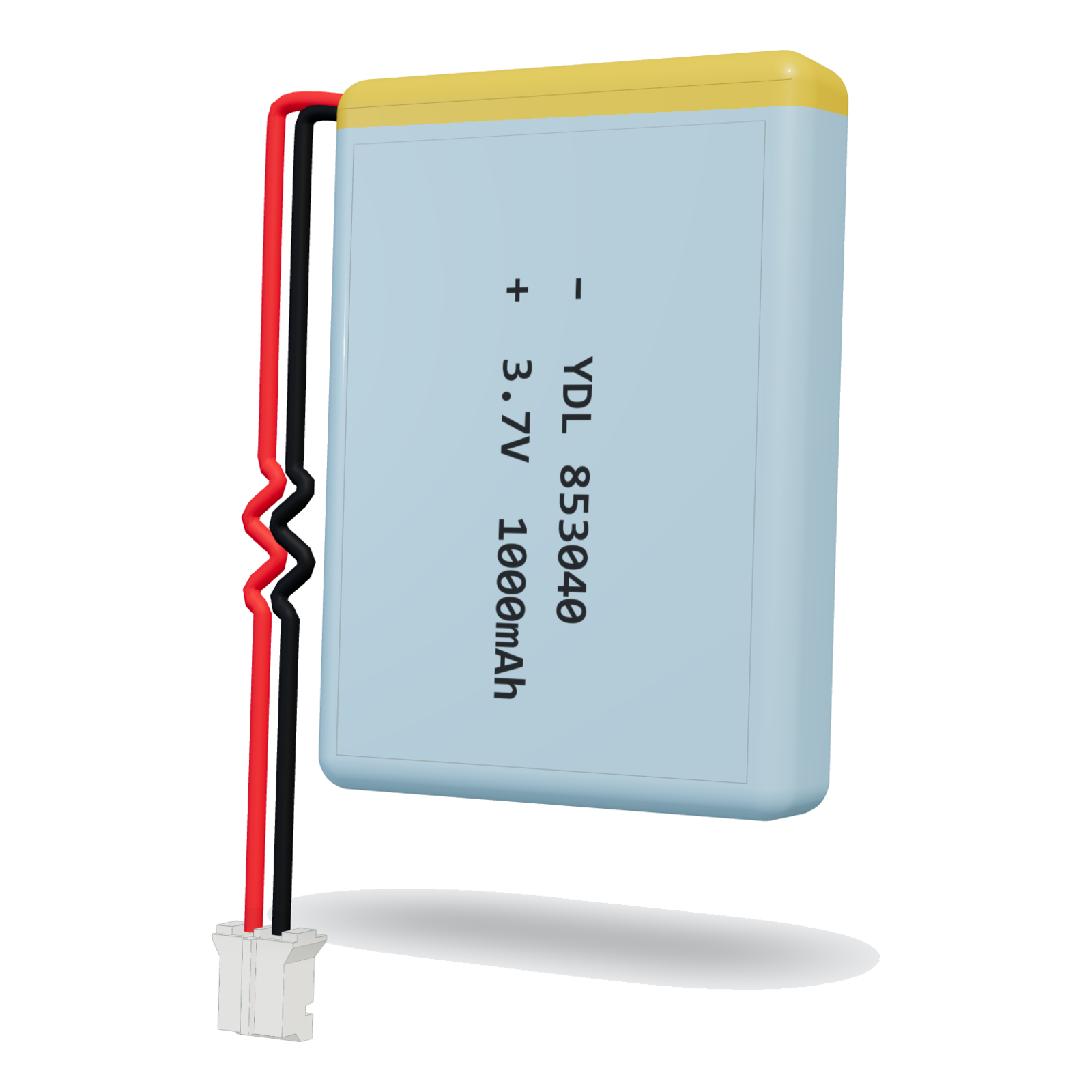 YDL 853040 1000mAh 3.7V lithium polymer battery, 8.5x30x42mm, PH2.0 connector