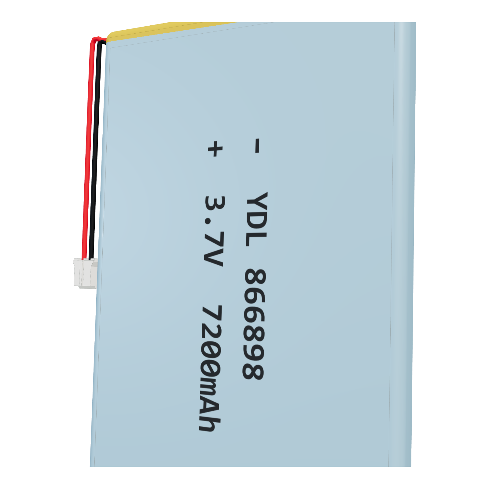 YDL 866898 7200mAh 3.7V lithium polymer battery, 8.6x68x100mm, PH2.0 connector