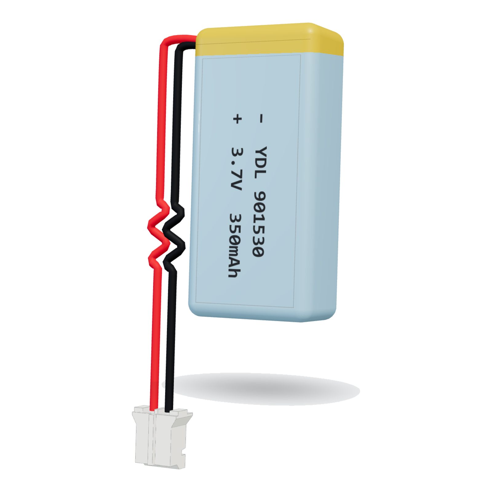 YDL 901530 350mAh 3.7V lithium polymer battery, 9x15x32mm, PH2.0 connector