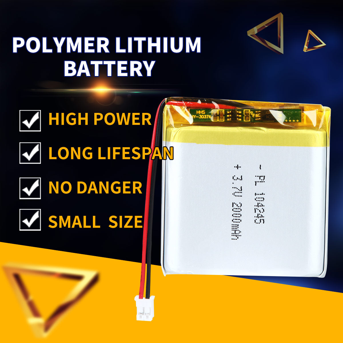 3.7V 2000mAh 104245 Rechargeable Lithium Polymer Battery