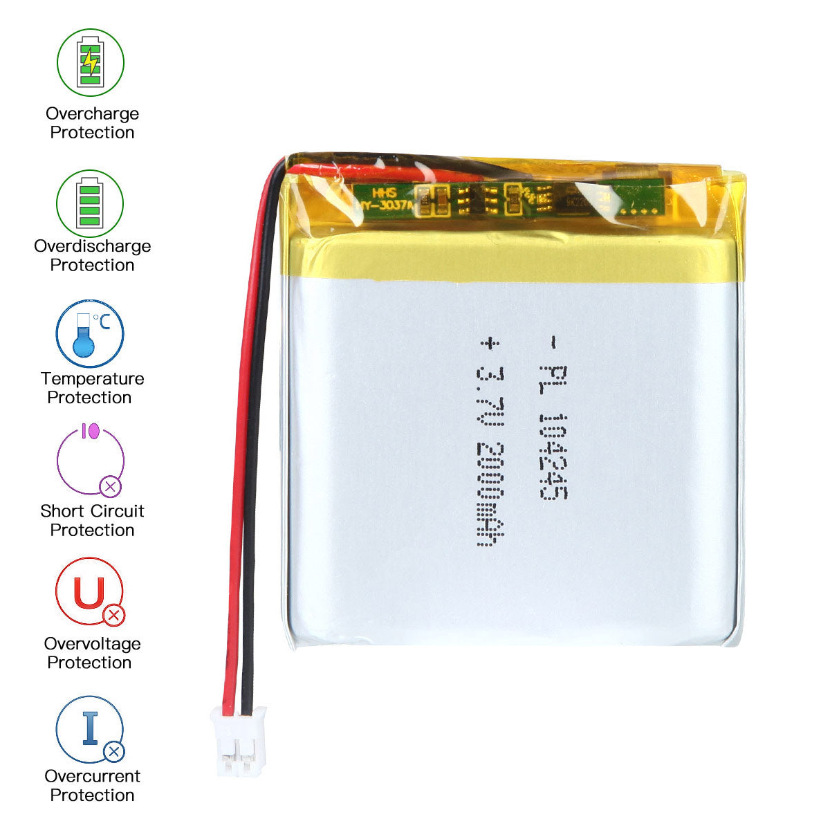 3.7V 2000mAh 104245 Rechargeable Lithium Polymer Battery