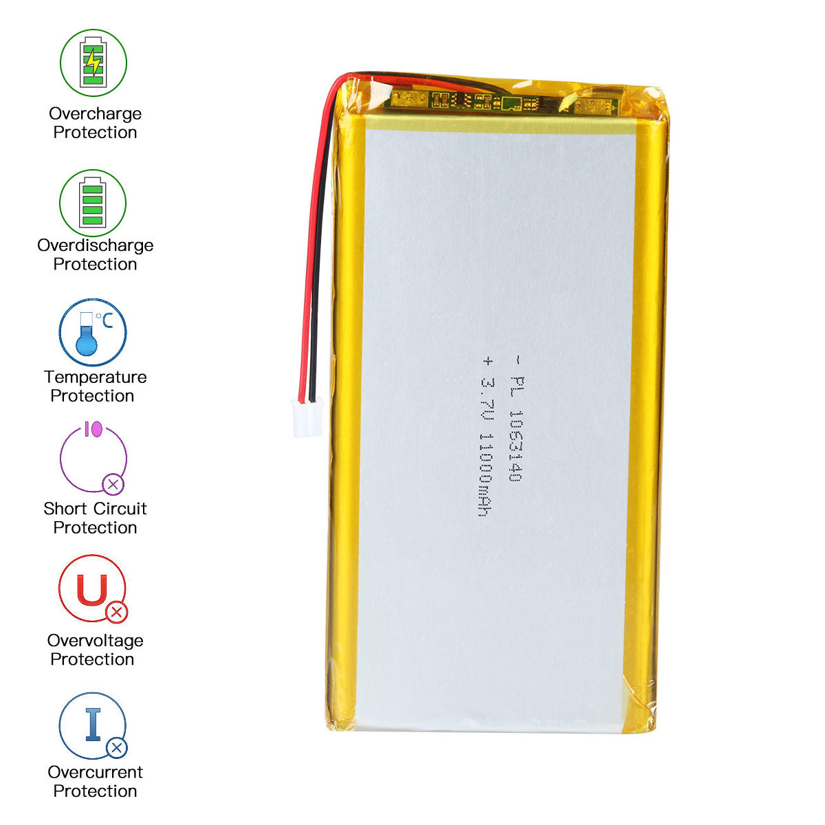 3.7V 11000mAh 1063140 재충전용 리튬 중합체 건전지 길이 142mm