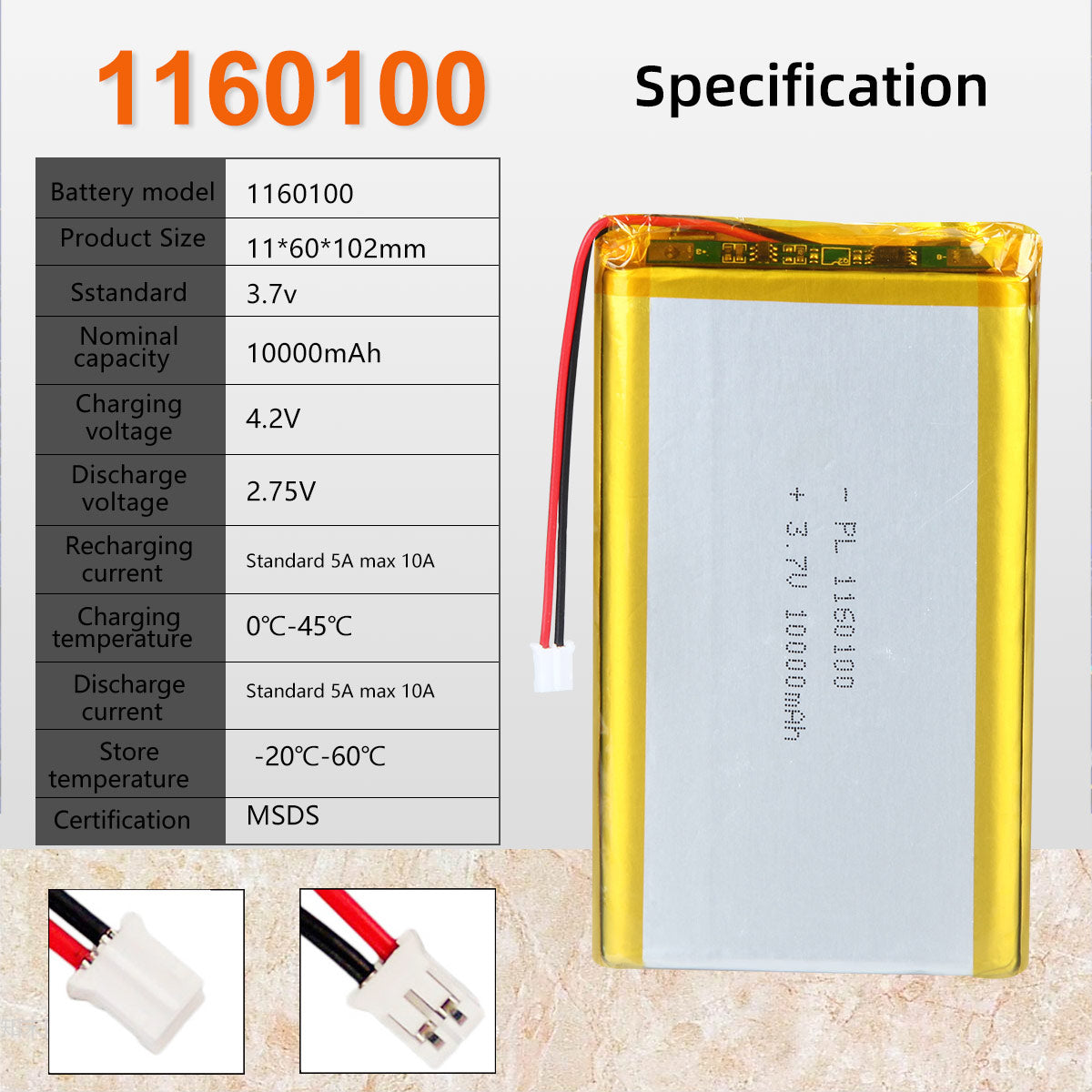 lipo battery 3.7v 10000mah