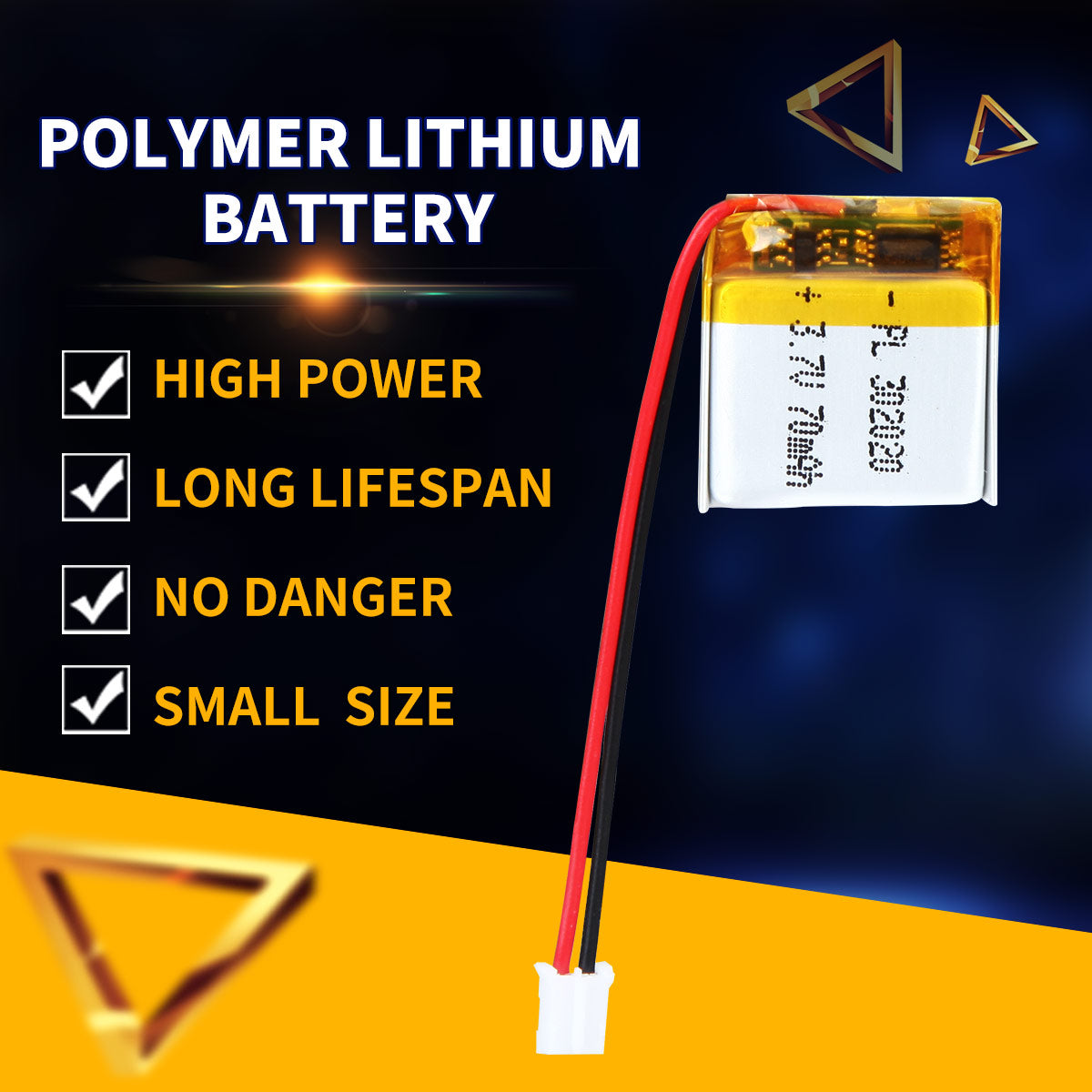 3.7V 70mAh 302020 충전식 리튬 폴리머 배터리 길이 22mm