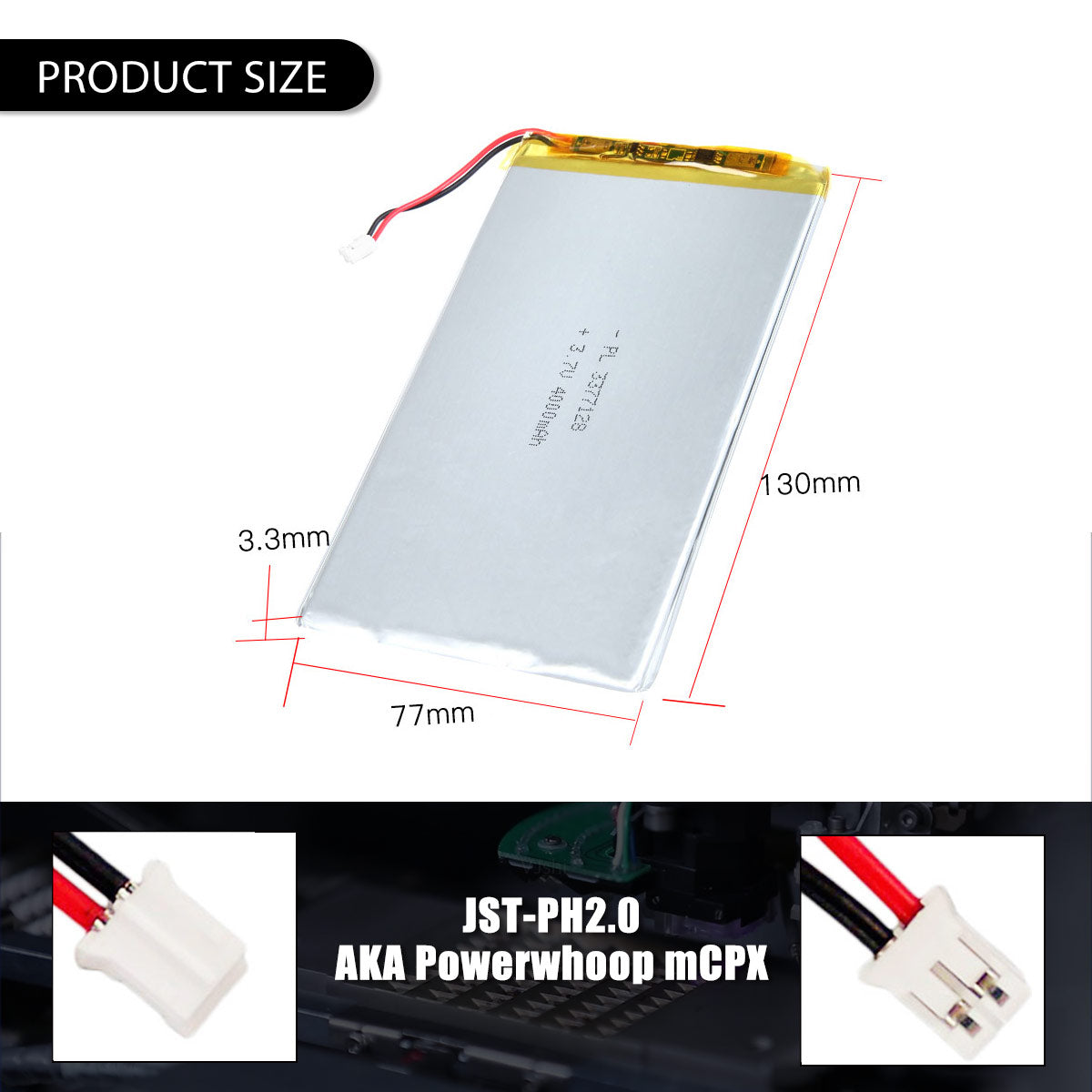 3.7V 4000mAh 3377128 재충전용 리튬 중합체 건전지 길이 130mm